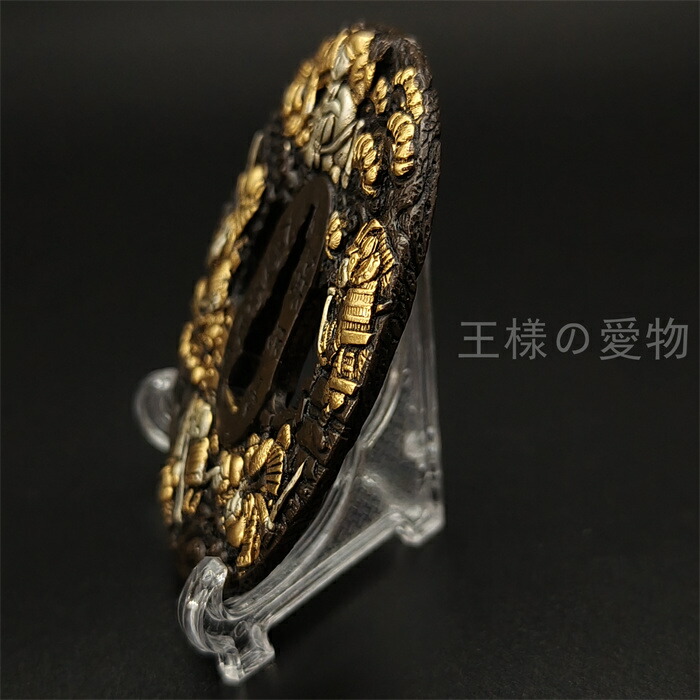 楽天市場】日本刀装具 刀鍔 戦国合戦図 銅地 金工 細工 金銀メッキ 鍔