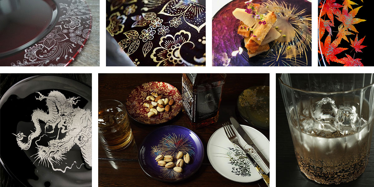 楽天市場】蒔絵 MAKIE ウイスキーグラス（花舞） 漆器 漆ガラス ガラス