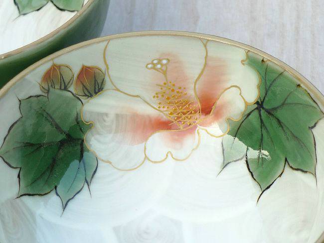 織部芙蓉夫婦茶碗 陶あん - 京焼清水焼 松韻堂