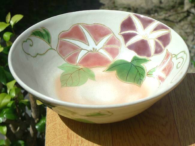 朝顔平茶碗 亨 - 京焼清水焼 松韻堂