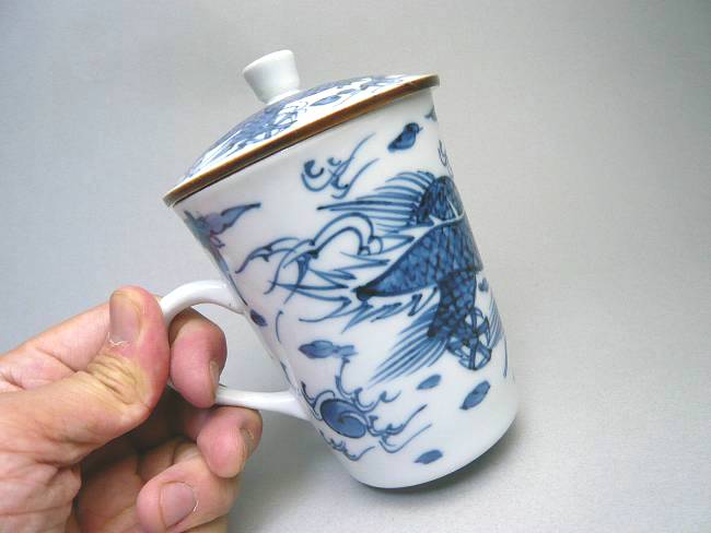 平八竜蓋付マグカップ 芳山 - 京焼清水焼 松韻堂