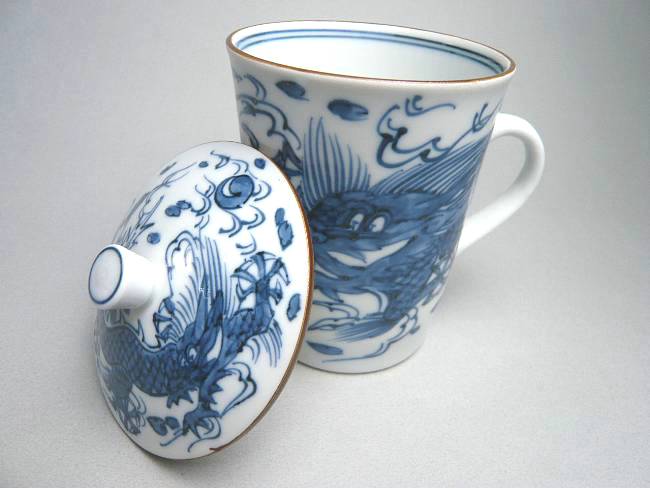 平八竜蓋付マグカップ 芳山 - 京焼清水焼 松韻堂