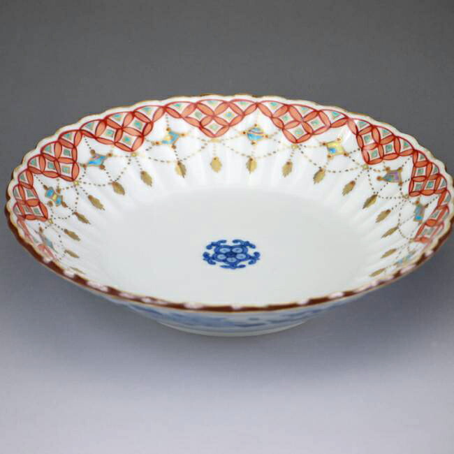 色絵瓔珞紋六寸鉢 昭阿弥 - 京焼清水焼 松韻堂