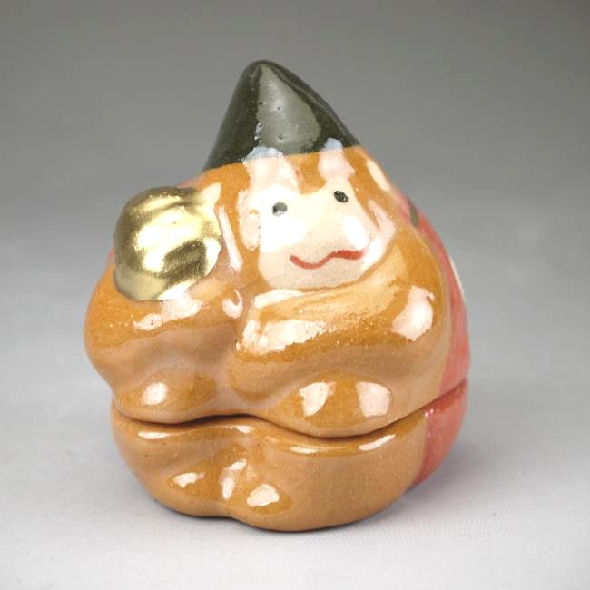 干支申香合 三番叟 楽入 - 京焼清水焼 松韻堂