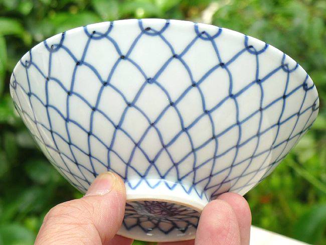 楽天市場】京焼 清水焼 青網ご飯茶碗 大 芳山 : 京焼清水焼専門店 松韻堂