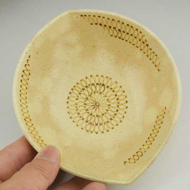 編笠向付揃え 秋峰 - 京焼清水焼 松韻堂