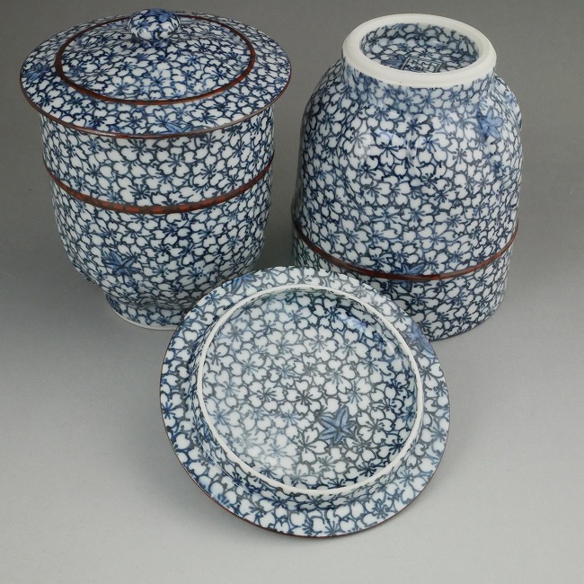 雲錦詰蓋付夫婦湯呑 孝峰 - 京焼清水焼 松韻堂