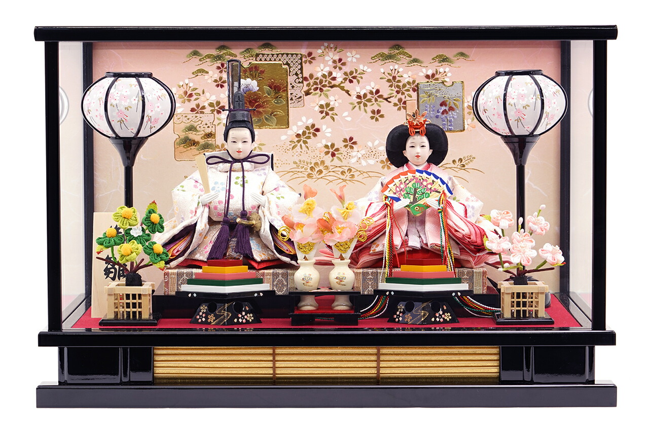 雛人形 親王ケース飾り【P84304】 【可愛く・上品に・清楚に・愛らしく