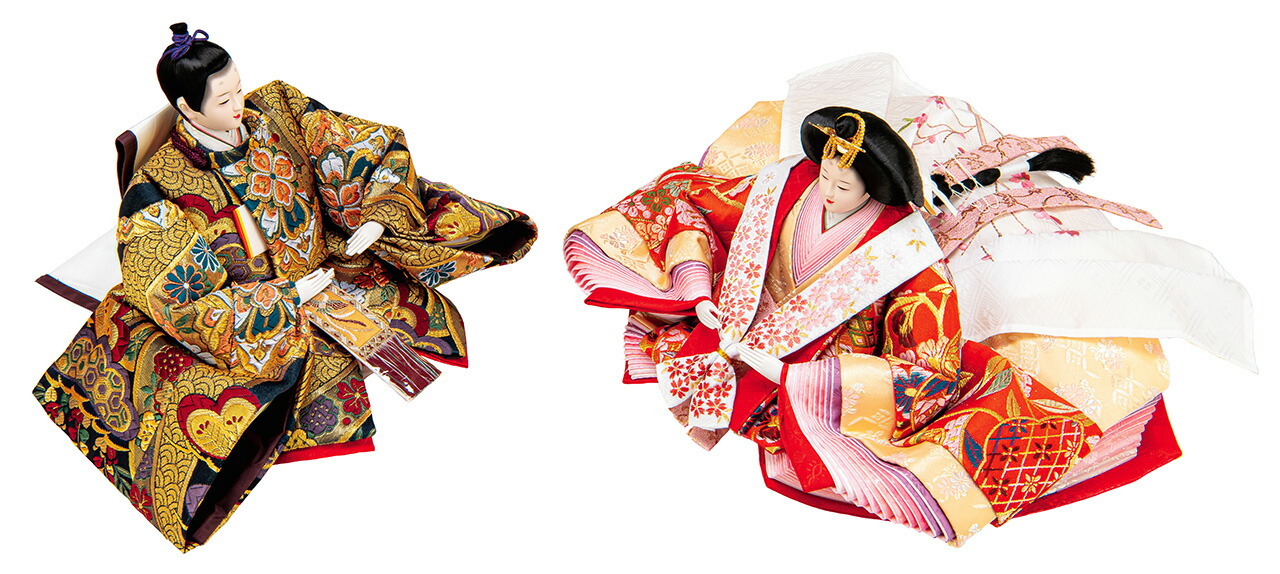 雛人形 親王飾り 高台セット【P87001】 毬刺繍が素敵な高床の台屏風に