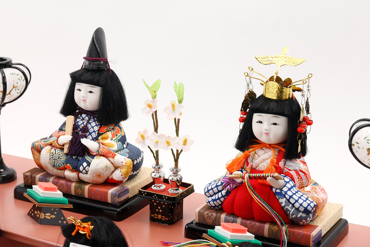 雛人形 木目込み10人ケース飾り【P80406】 かわいらしい十人のお雛様