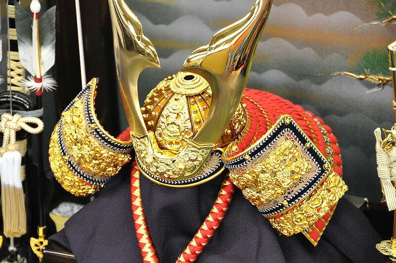 五月人形 コンパクト収納式兜飾りセット【P95106】立体型金鍬形 | 職人