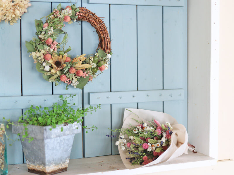 楽天市場】ドライフラワーブーケ キュート ＊ ピンクの千日紅や