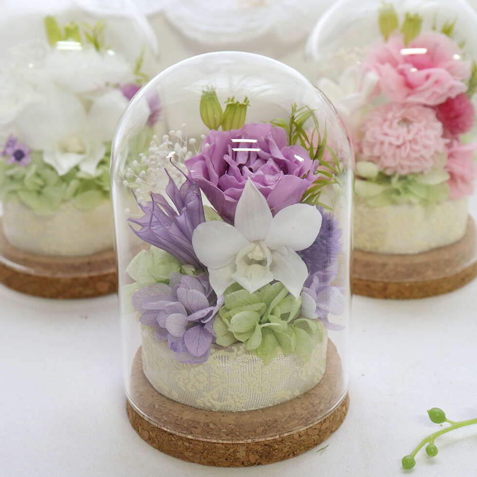 プリザーブドフラワー 仏花 ガラスドーム 特集