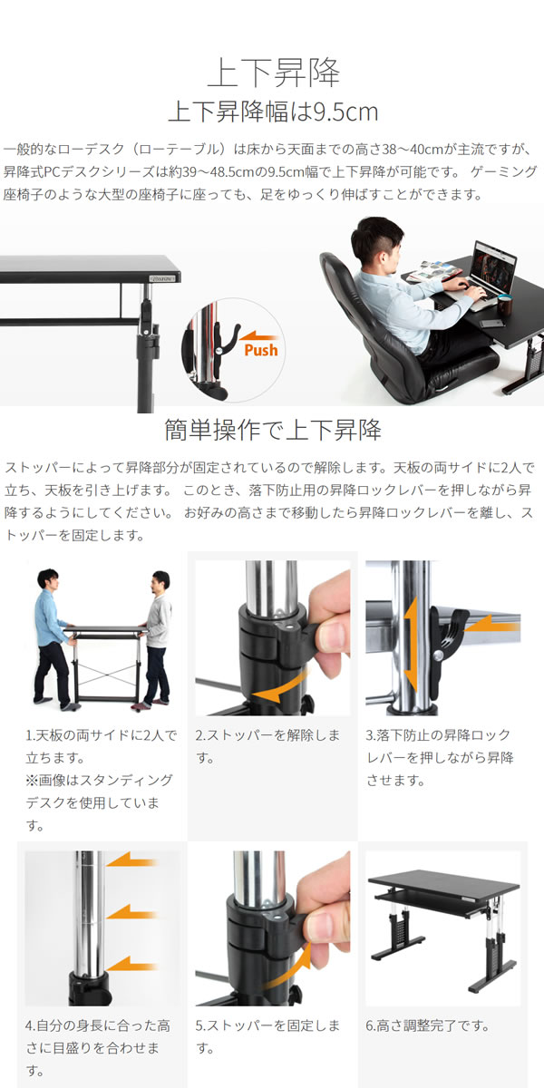 楽天市場】Bauhutte バウヒュッテ ゲーミングデスク 昇降式 ゲーミング