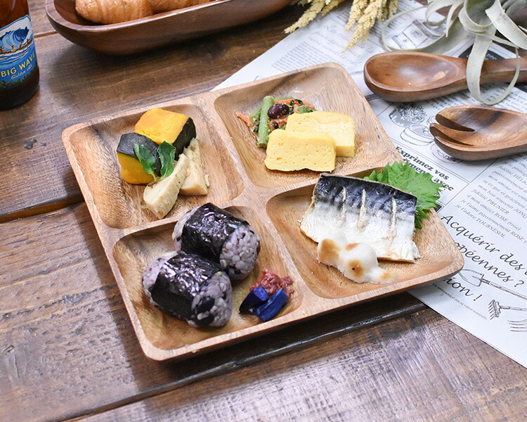 楽天市場】ランチプレート アカシア 食器 【アカシアスクエアトレー 4
