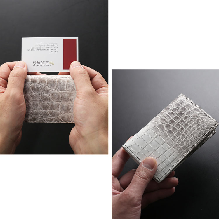 楽天市場】ヒマラヤ クロコダイル 名刺入れ 日本製 無双 通しマチ