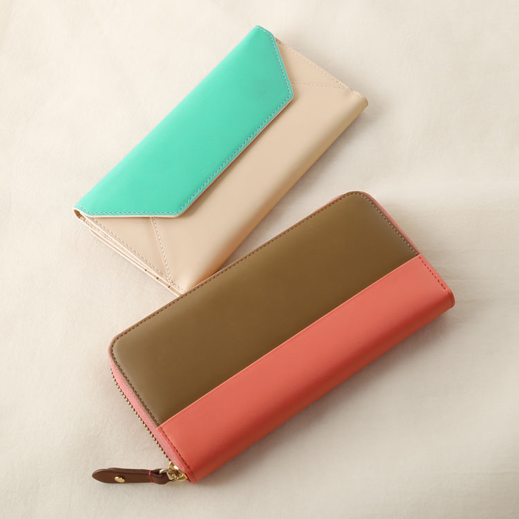 楽天市場】長財布 本革 バイカラー レディース 【ネコポスで送料無料