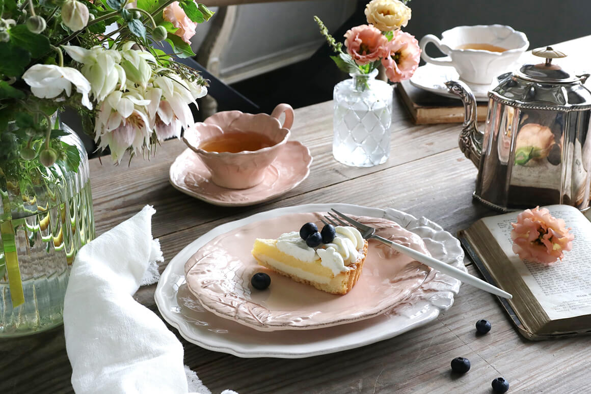 楽天市場】デザートプレート 23cm ピンク Virginia Casa ROMANTICA