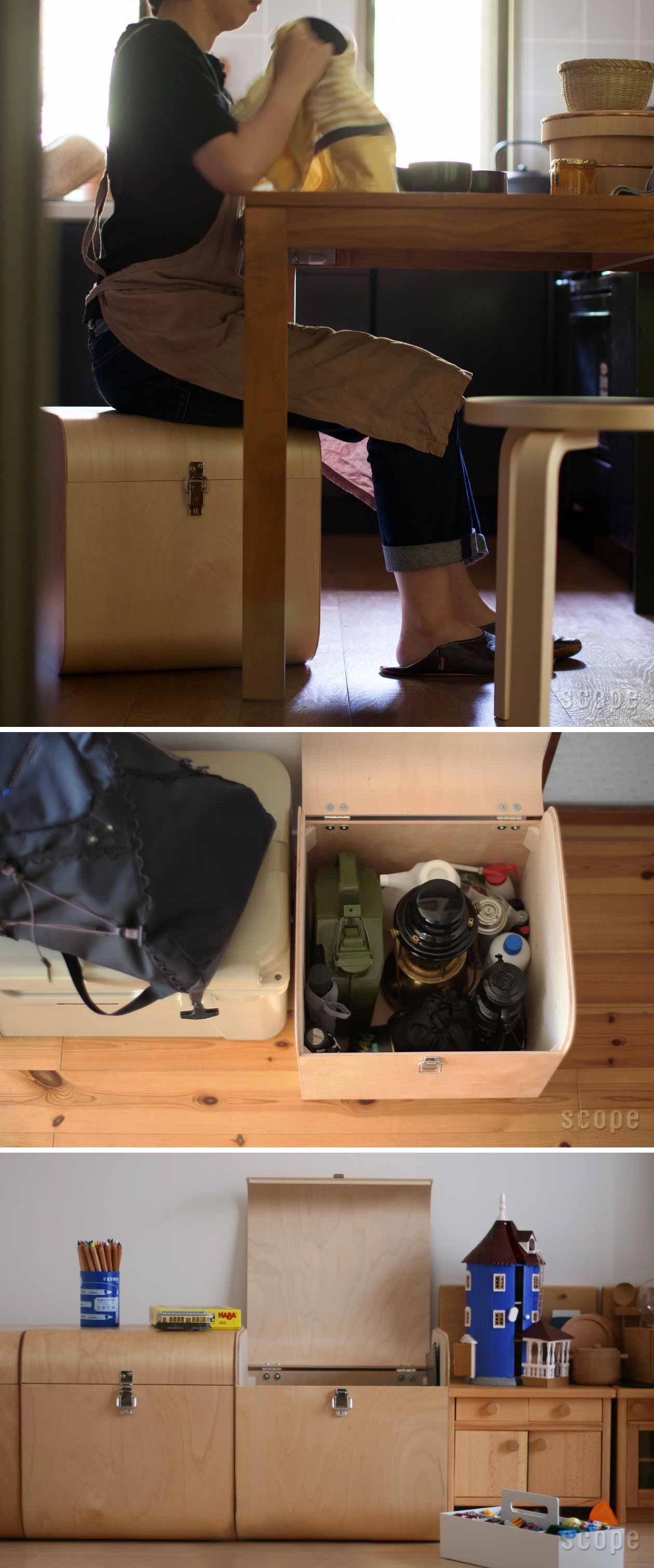 ファティーコンテナーズ Lサイズ 収納ボックス② 椅子？収納？美しきFatty Containersをインテリアに。 | キナリノ