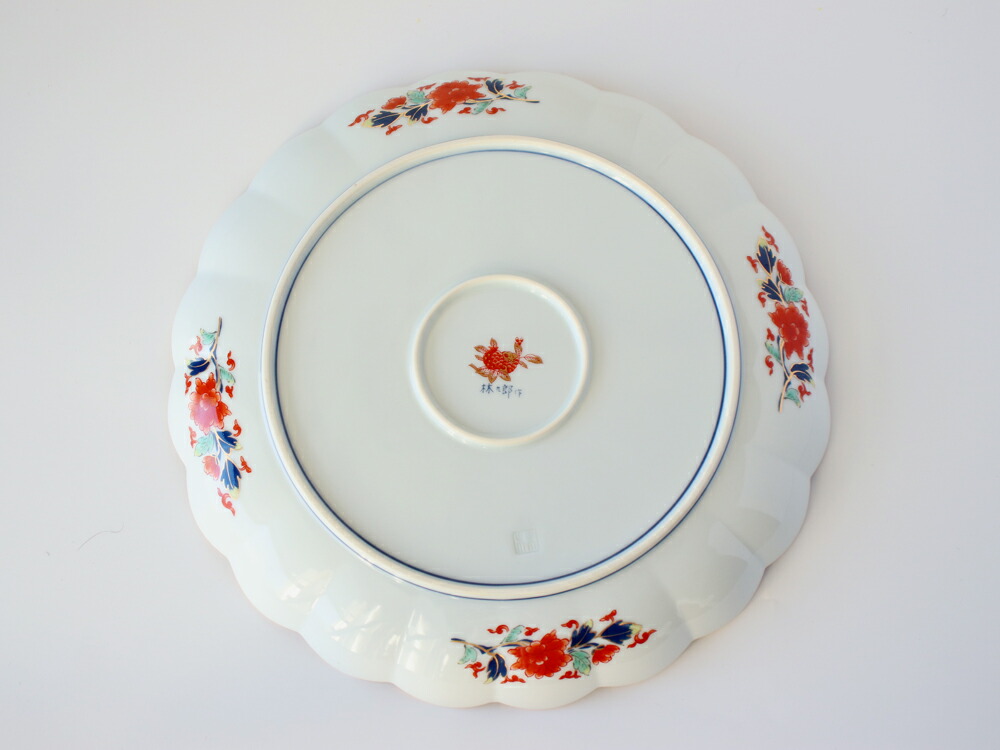 楽天市場】林九郎窯 古伊万里様式 菊割花地紋 プレート24cm【 波佐見焼