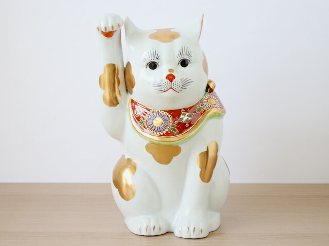 楽天市場】【在庫限りで終了です！】九谷焼 10号 招き猫 金ブチ ( 右手
