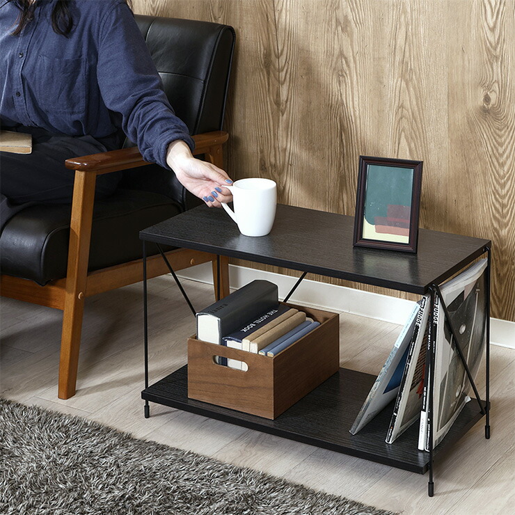 楽天市場】ラック 棚 木製 簡単組立て 幅62 2段 スリム スチール