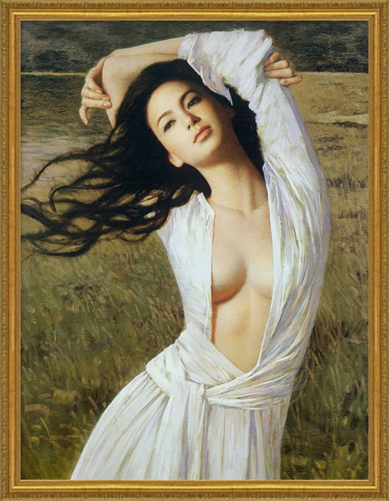 楽天市場】絵画 女性【無題】壁掛け インテリア 女性画 美人画 人物画