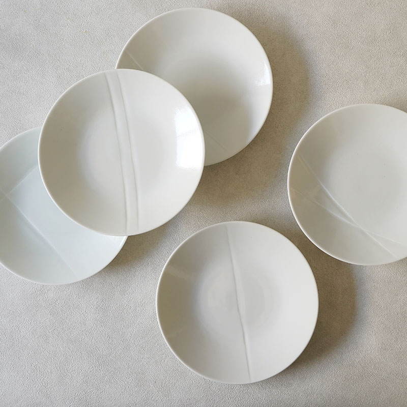 楽天市場】来客用取り皿10枚セット 中皿 18cm 白磁線彫り 食器セット