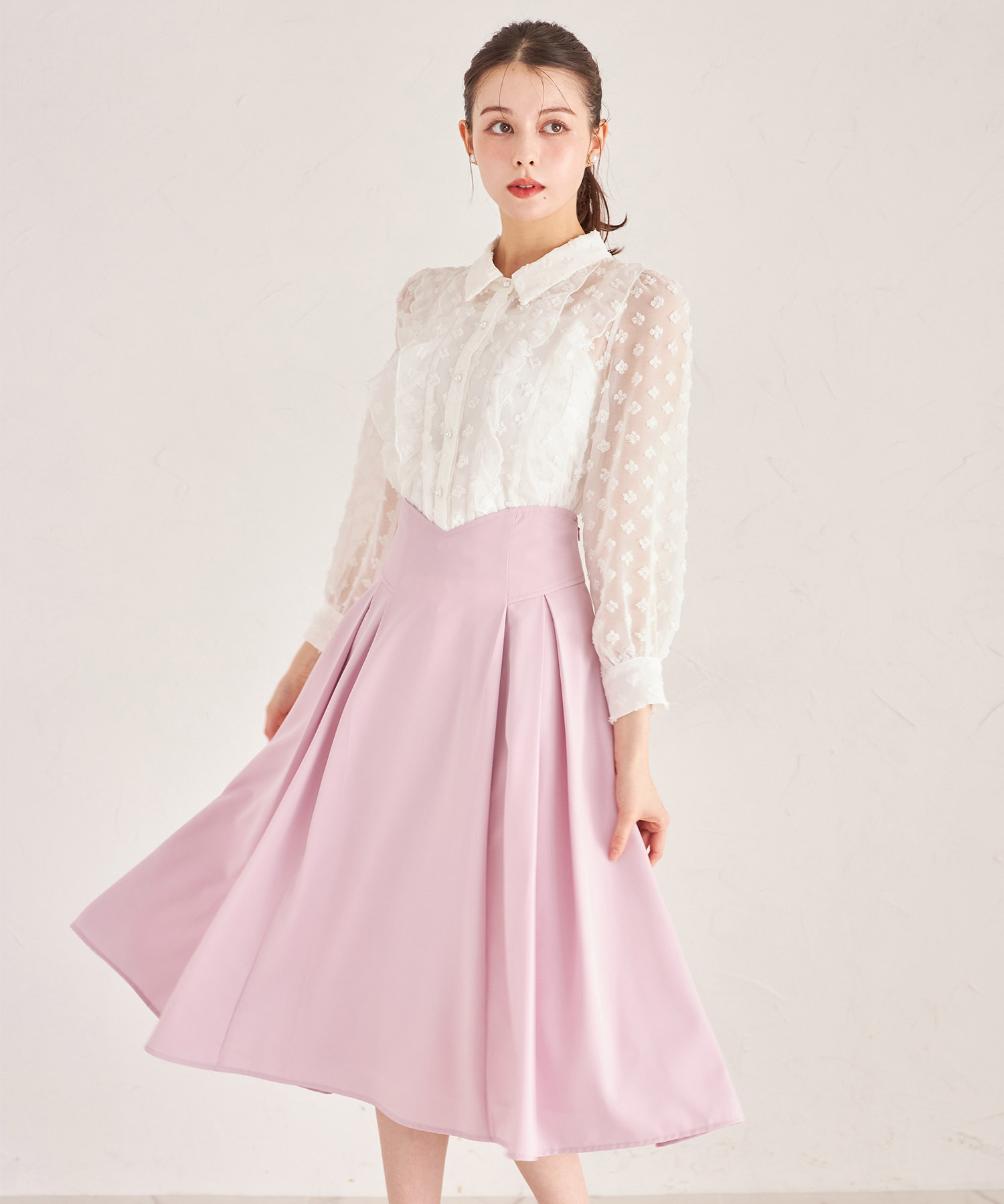 楽天市場】バックレースアップハートカットハイウエストタックフレア