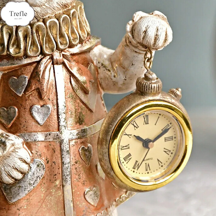 楽天市場】ワンダーラビットクロック アリス 時計付き ラビット 置き物