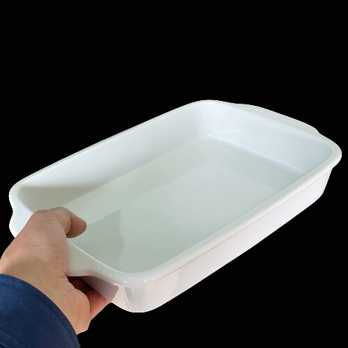 楽天市場】31cm 長角 グラタン皿 (持ち手有) 日本製 磁器 白い食器