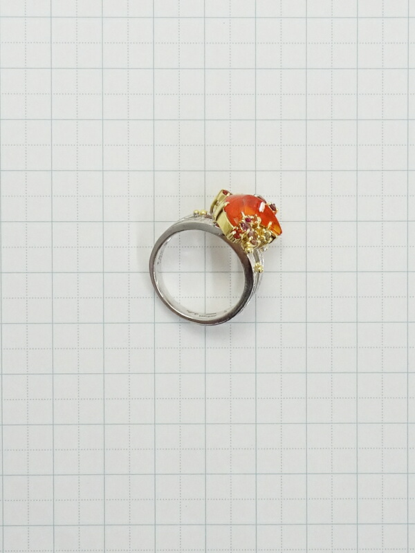 福原佐智】フクハラサチ『K18YG/K18WG ファイアオパール1.96ct ダイヤ