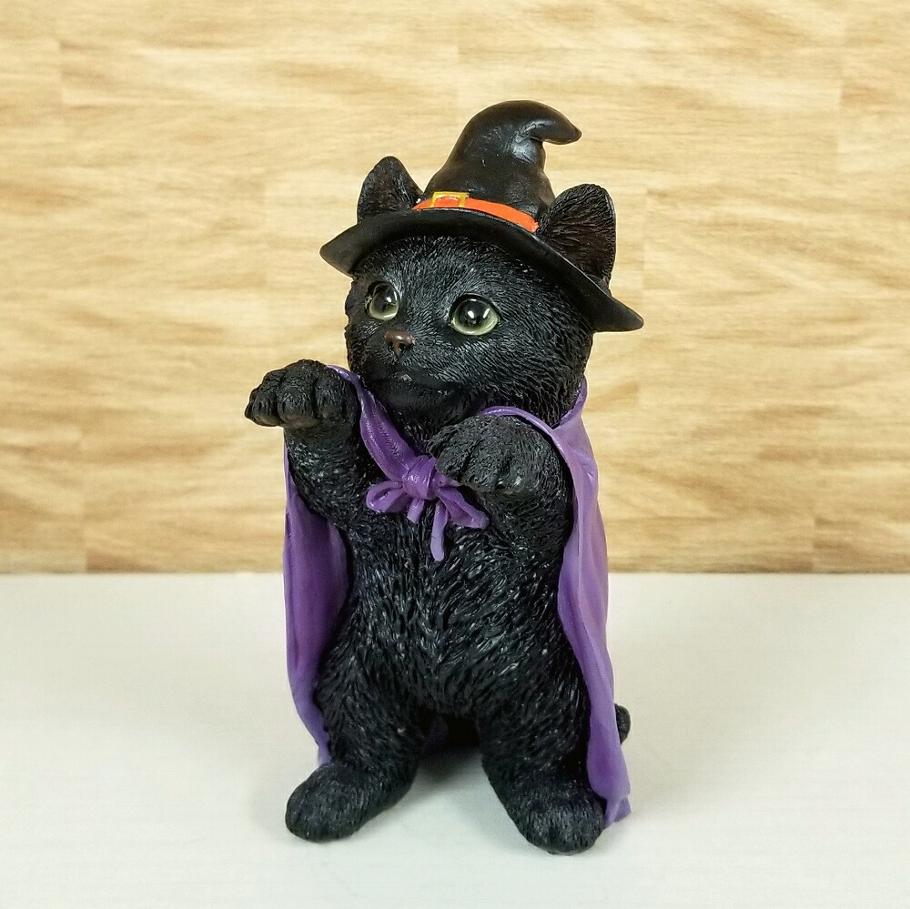 楽天市場】在庫限り】 猫の置物 小さい 黒猫 雑貨 ハロウィン 飾り付け
