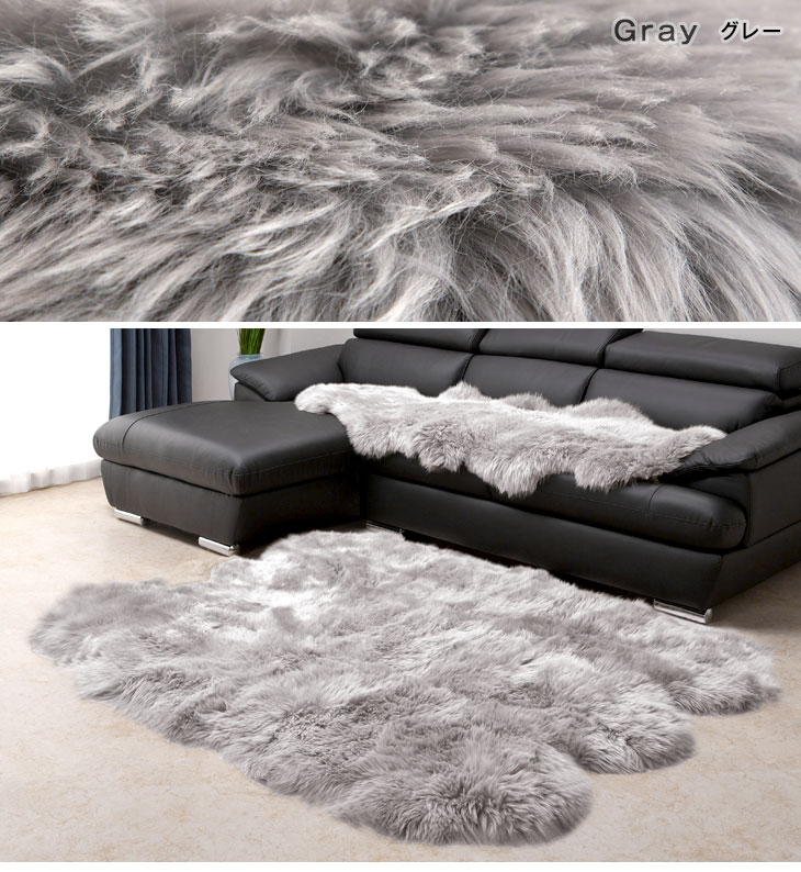 楽天市場】【本日クーポン3％引】 ムートンラグ 6匹物 厚手 極厚 140