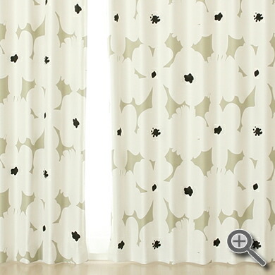 大きな花柄 北欧調プリント遮光カーテン5260 | カーテン天国