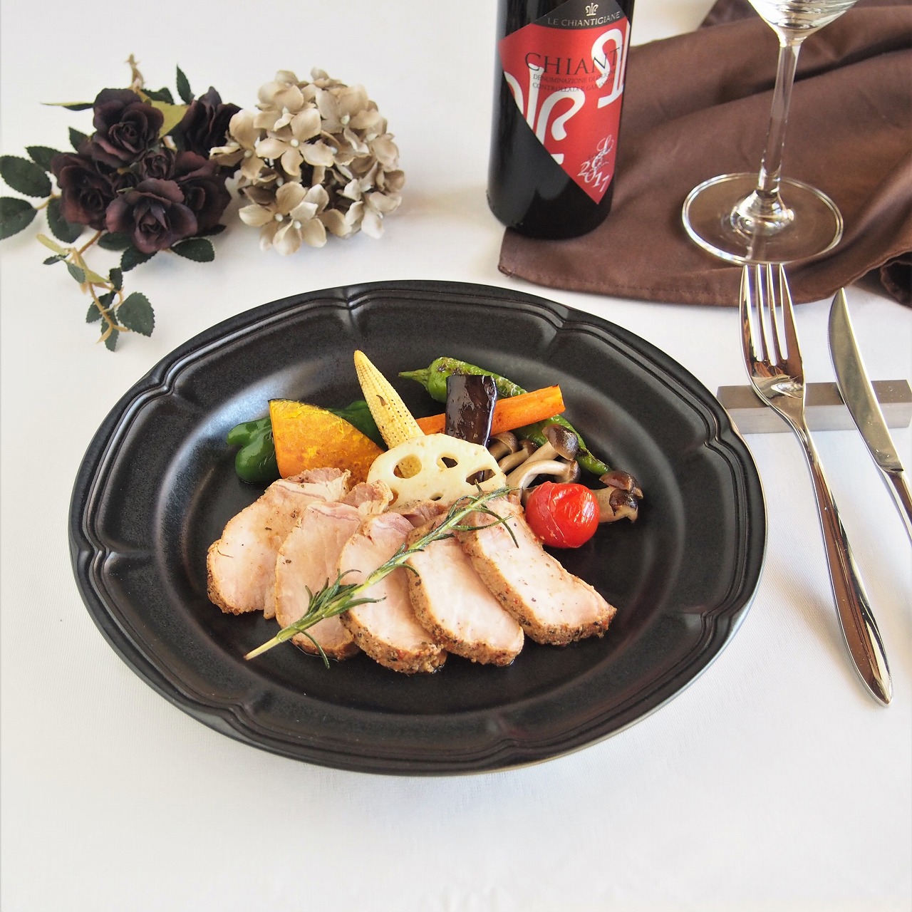 楽天市場】【在庫限り】 ラフィネブラック 26cm リムプレート ミート皿