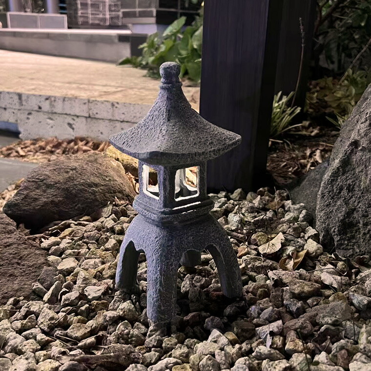 楽天市場】灯篭 石灯篭 光る ソーラー 石 灯篭 とうろう 和風 灯籠 高