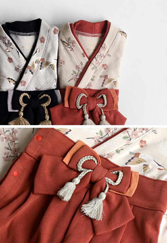 楽天市場】mocmof 袴 ロンパース つる柄 622-650001(袴ロンパース