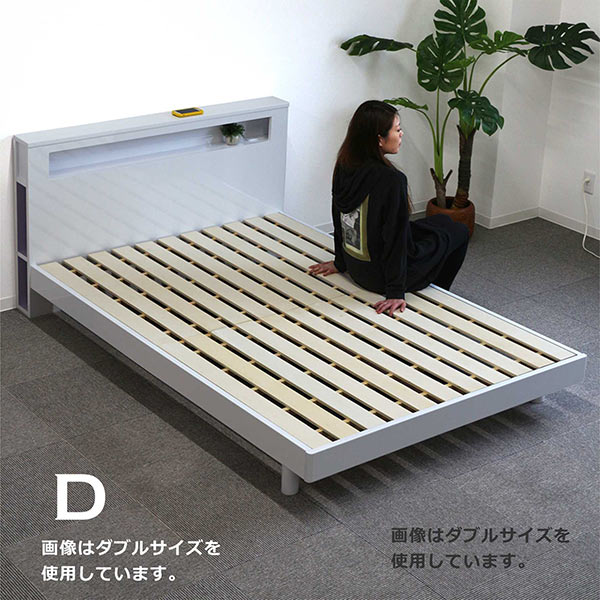 楽天市場】セミダブルベッド フレーム 鏡面 白 宮付き すのこベッド