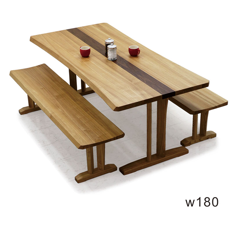 楽天市場】ダイニングテーブルセット ベンチ 6人掛け 無垢材 幅180cm