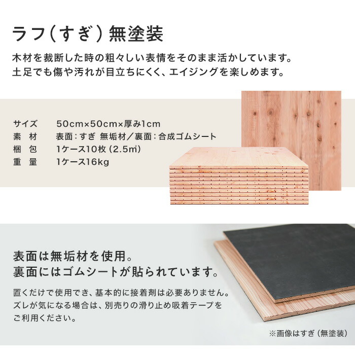 楽天市場】【フローリング材】ユカハリ・タイル ラフ(すぎ) 無塗装