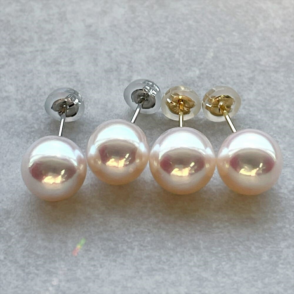 楽天市場】【花珠級のテリ】あこや真珠 パールピアス 8.5-9.0mm K18