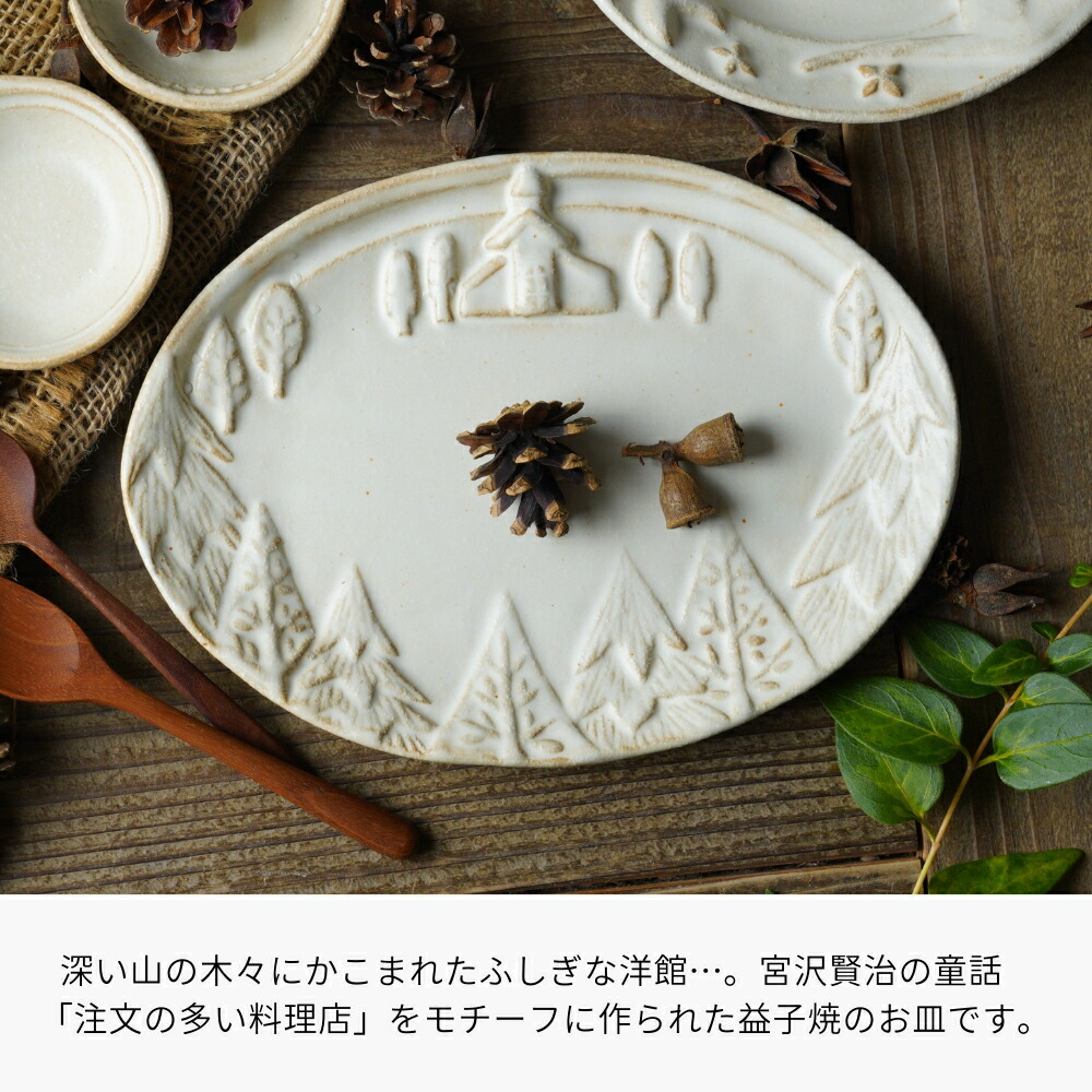 益子焼 注文の多い料理店 kinari わかさま陶芸 楕円皿 中皿 プレイドウ
