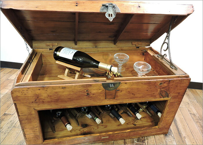 楽天市場】長持 ワインラック 酒 棚 ディスプレイ ボトル 収納 バー 古