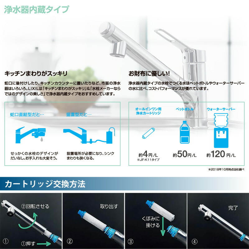 ユアサプライムス.com｜LIXIL INAX 浄水器内蔵 シングルレバー混合水栓