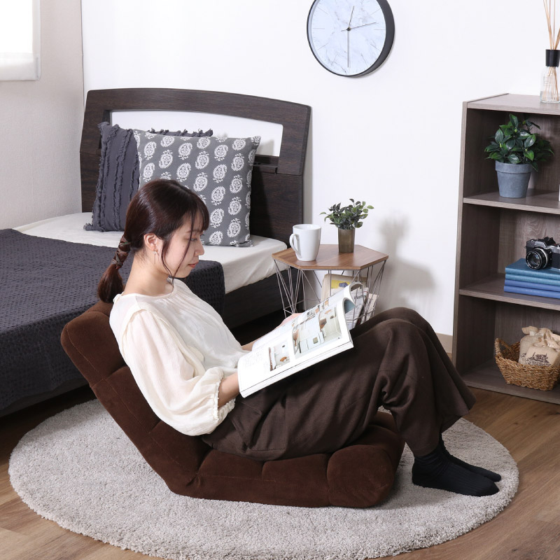 ユアサプライムス.com｜38146 ふわもこ フロアチェア ブラウン 一人用