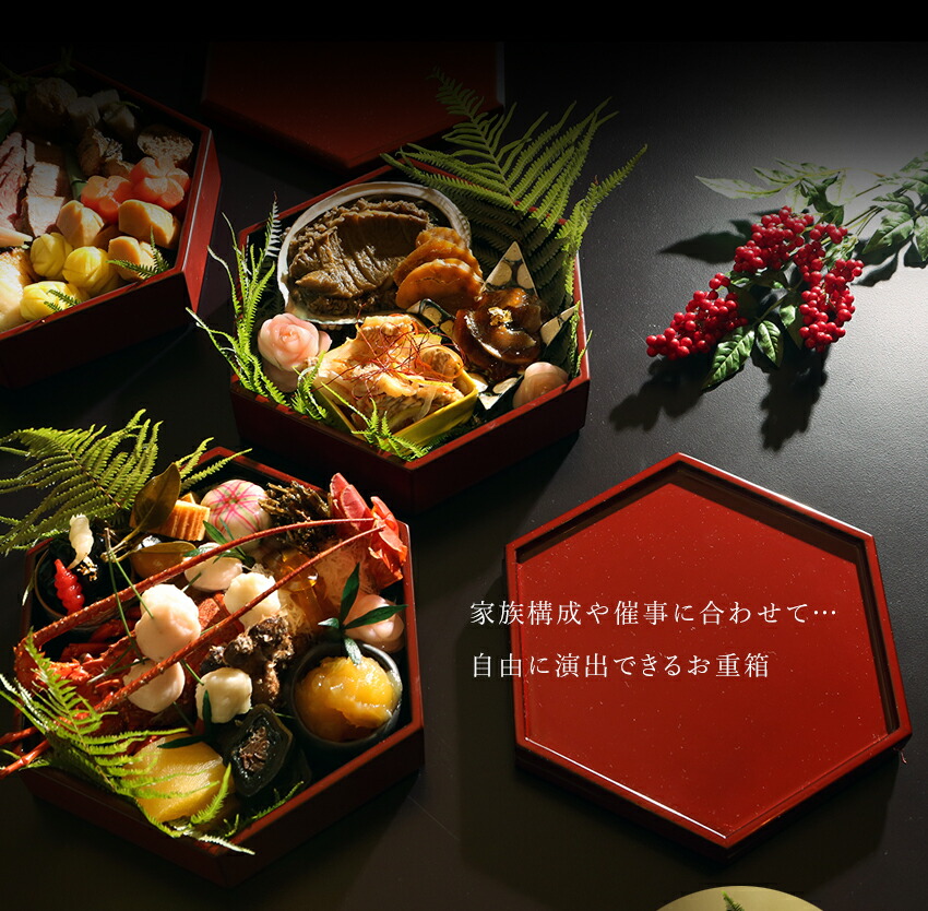 楽天市場】【宮内庁御用達 漆器 山田平安堂】漆器 重箱 六角型 二段重