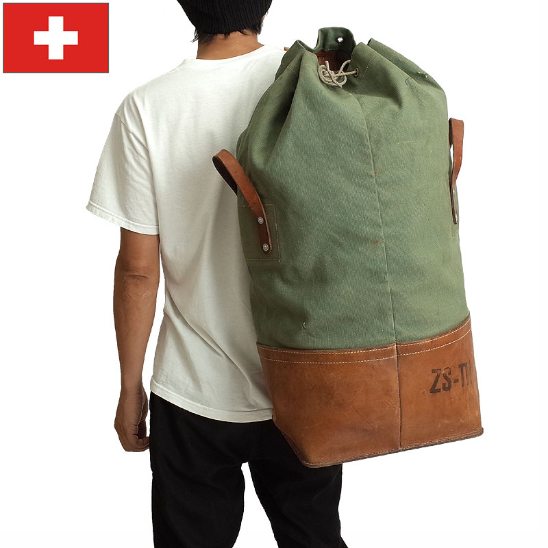 楽天市場】スイス軍 マウンテンダッフルバッグ レザーボトム USED