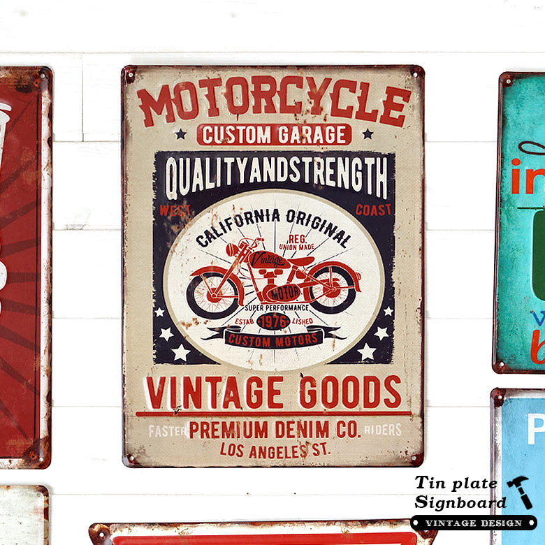 楽天市場】MOTOR CYCLE ヴィンテージ風 サインボード サインプレート