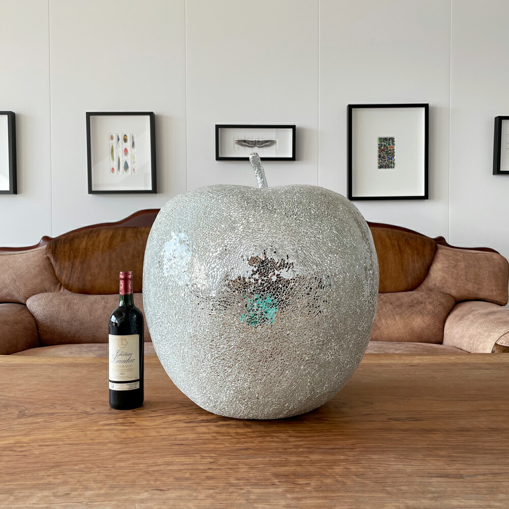 白リンゴ アートオブジェ 大 りんご 店舗 大型 置物 FRP300